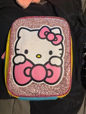 Hello Kitty Pink Sequin Kids Bag with Yellow Trim